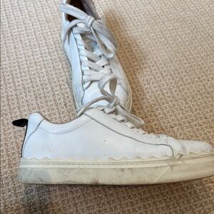 Chloe White Leather Sneakers Minimalist Design
